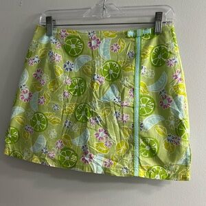 Vintage Lilly Pulitzer Y2K citrus print bow skort